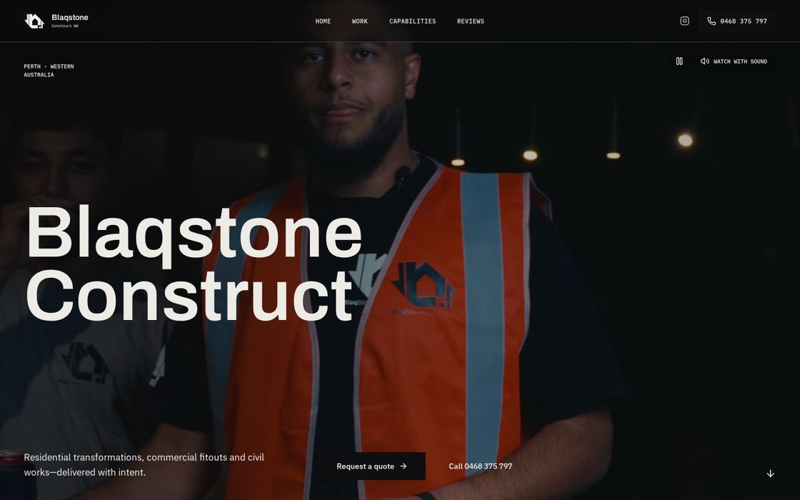 Blaqstone Construct website by Chosen Digital