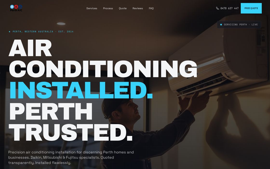 Perth A/C website by Chosen Digital